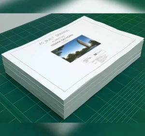 งานเข้าเล่มหุ้มสัน A3 ปริ้นสีลงปก + เคลือบ ไม่มี Text ที่สัน